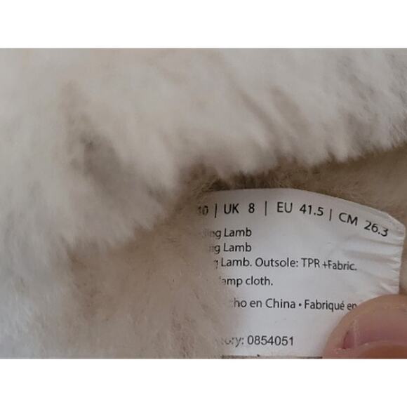Dluxe by Dearfoams Women's L (10) Memory Foam Lamb Fur Slide Slippers - Picture 4 of 10